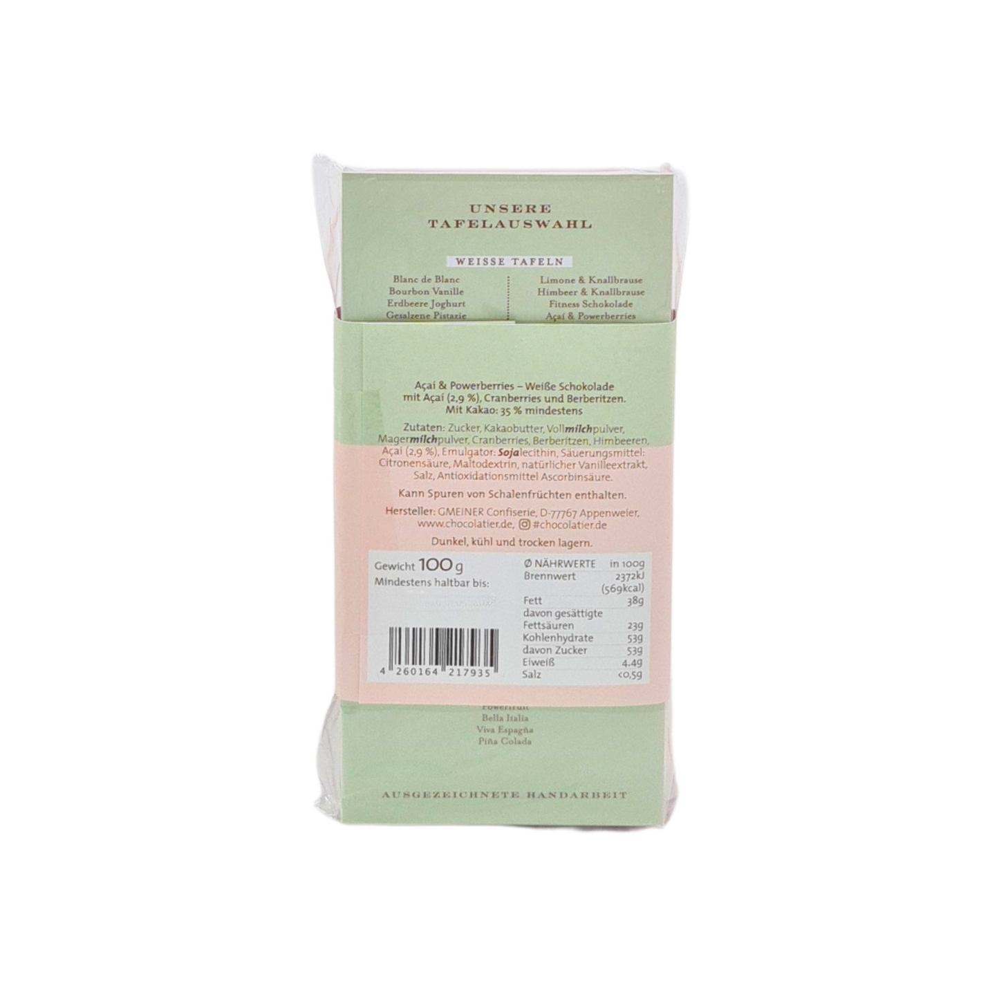 Weiße Schokolade "Acai & Powerberries" (35%) 2