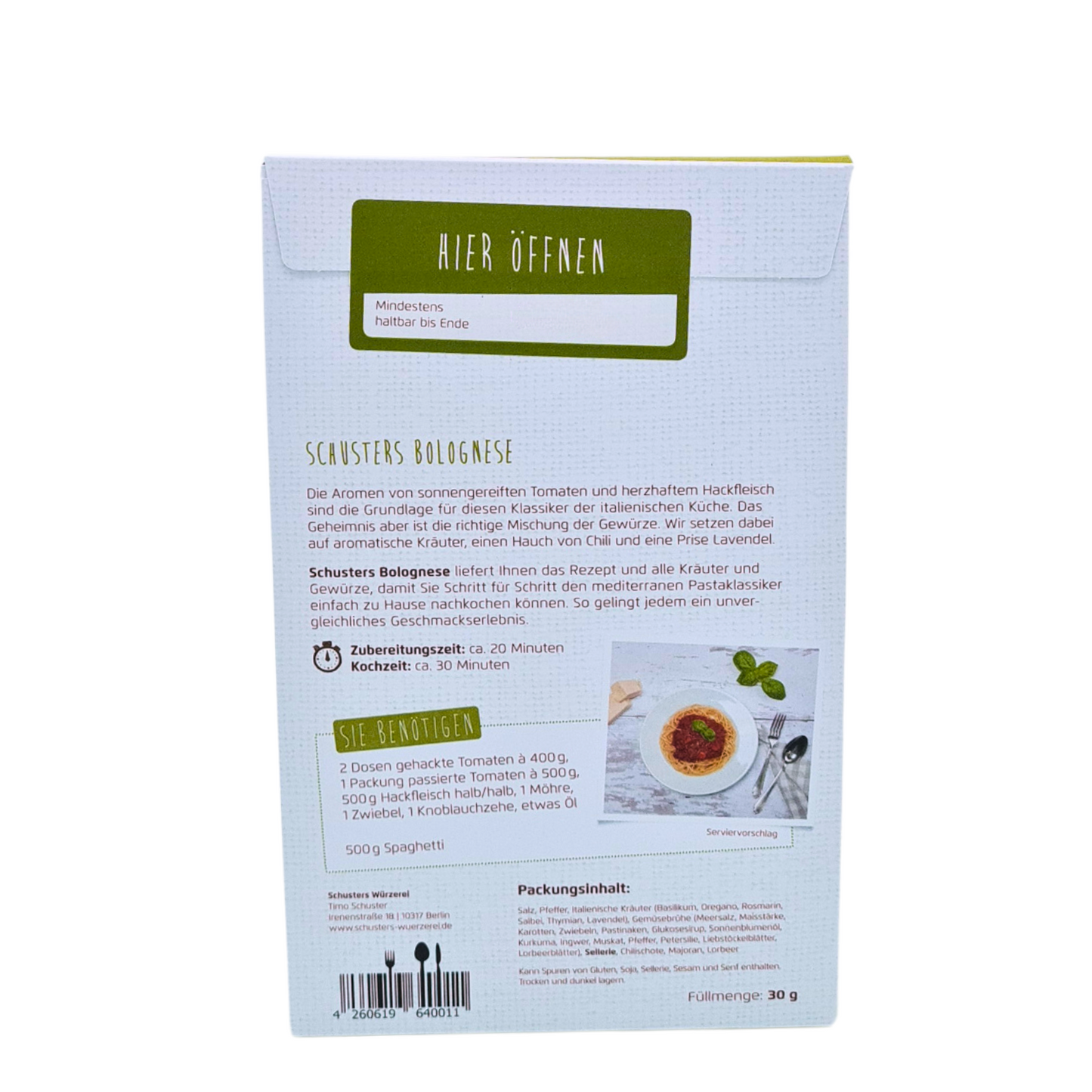 Gewürzmischung "Schusters Bolognese" 2