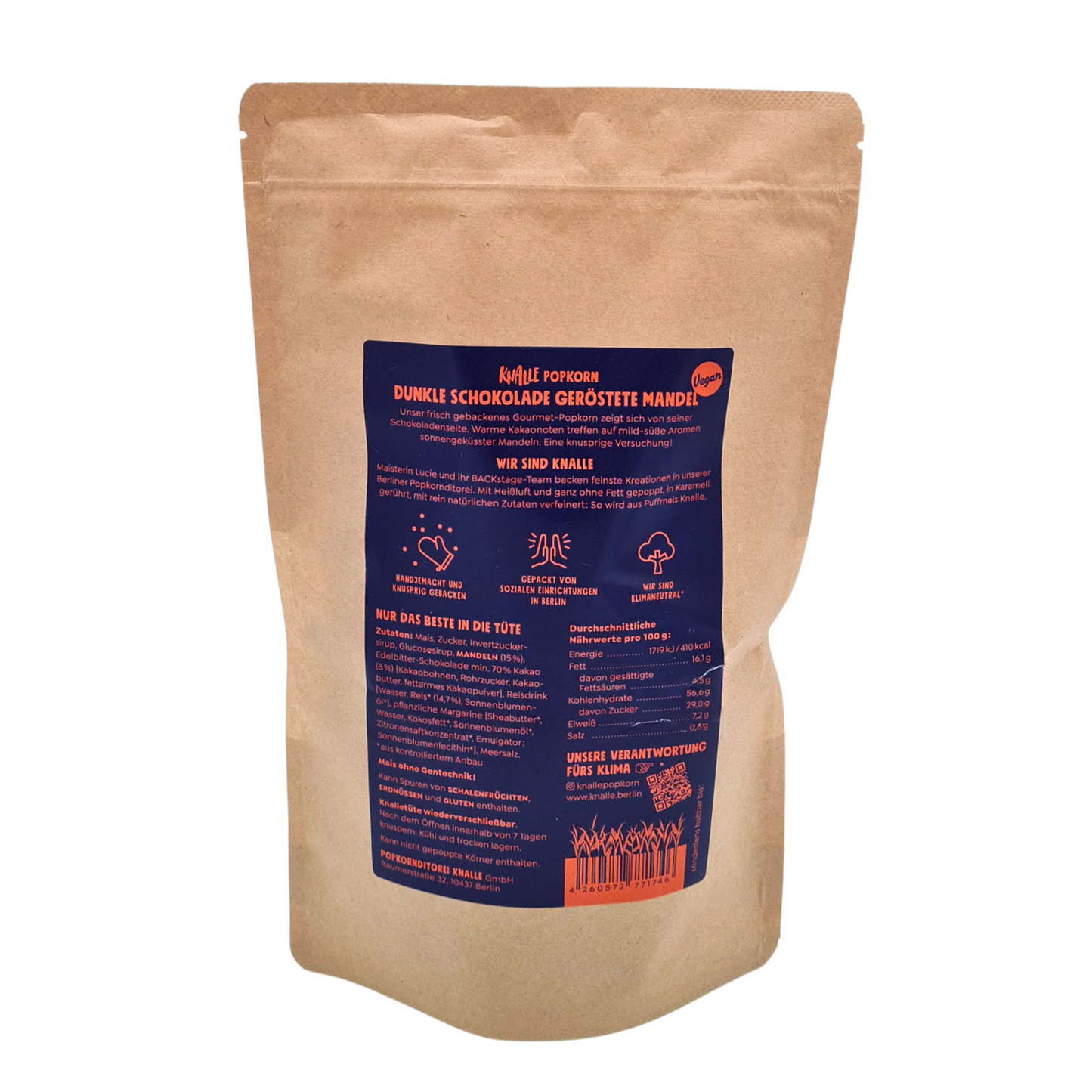 Popkorn "Dunkle Schokolade Geröstete Mandel" (Vegan) 2