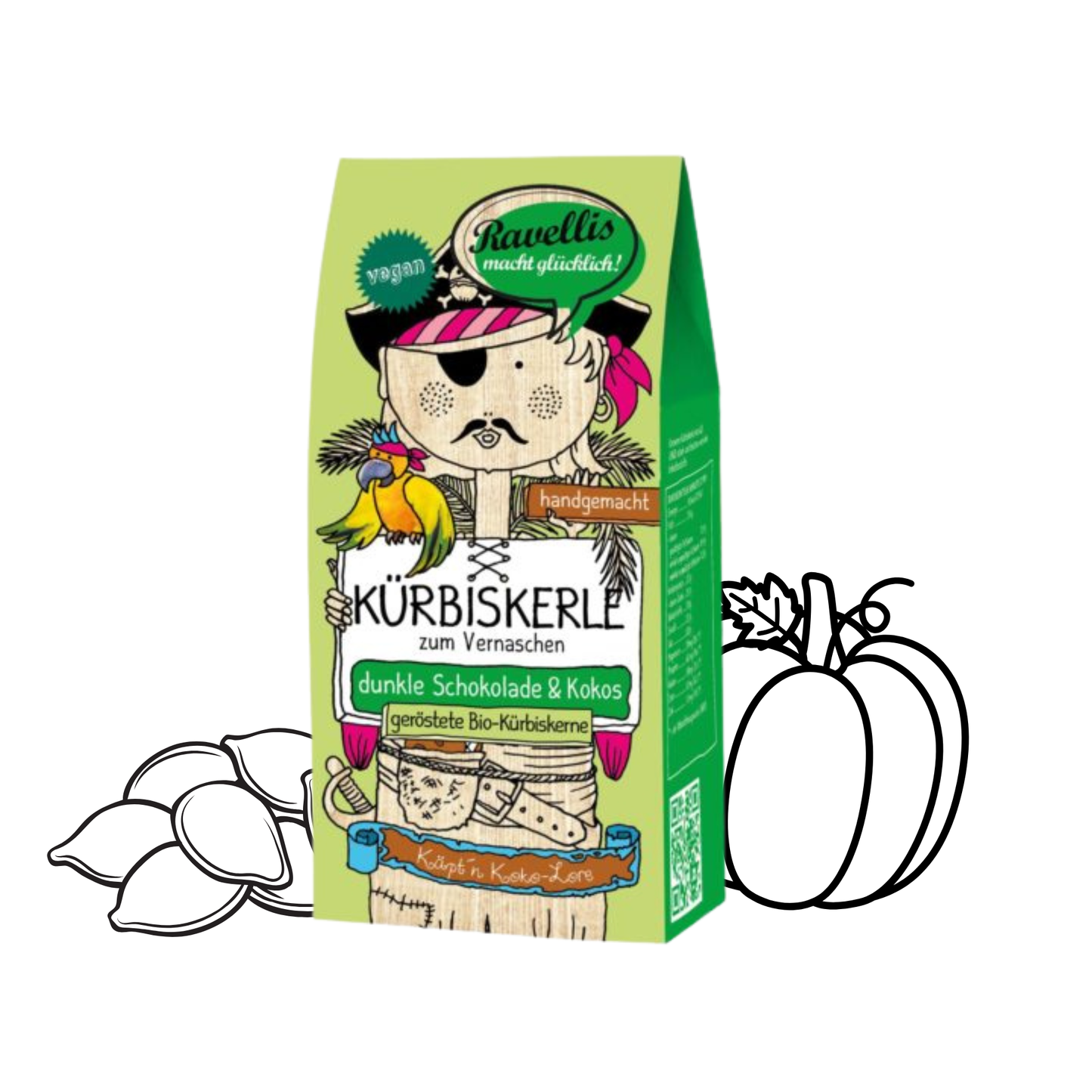 Kürbiskerle mit dunkler Schokolade & Kokos