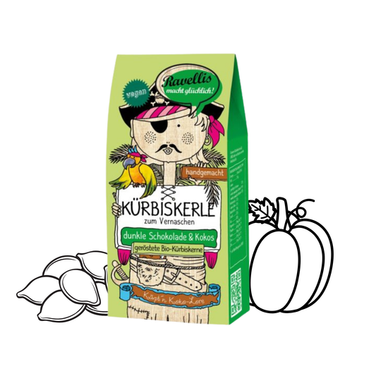 Kürbiskerle mit dunkler Schokolade & Kokos