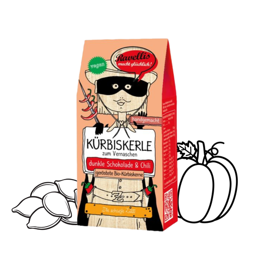 Kürbiskerle mit dunkler Schokolade & Chili