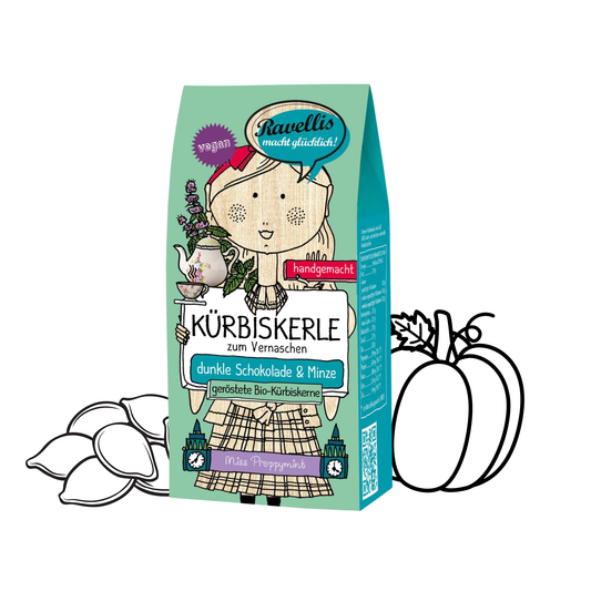 Kürbiskerle "Miss Preppymint" mit dunkler Schokolade & Minze