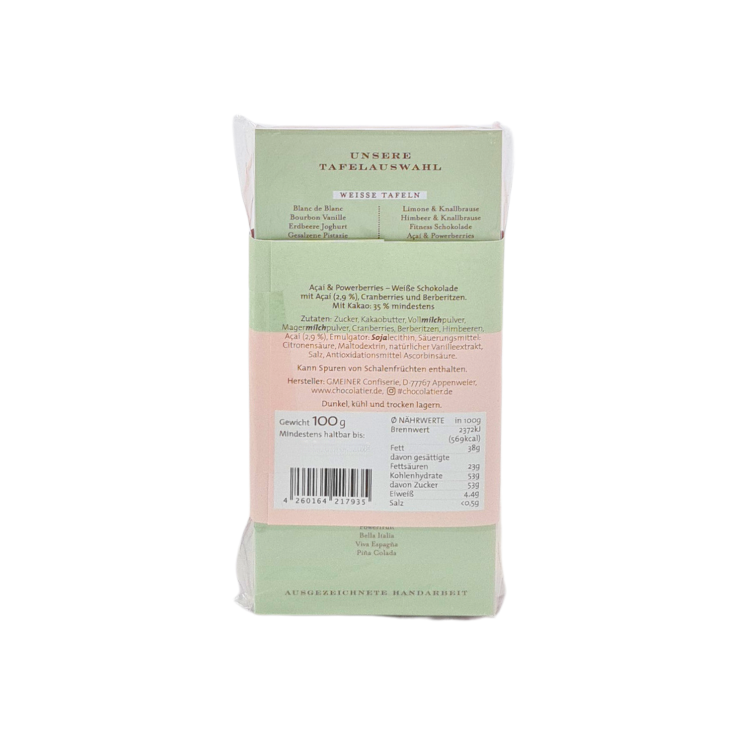 Weiße Schokolade "Acai & Powerberries" (35%) 2