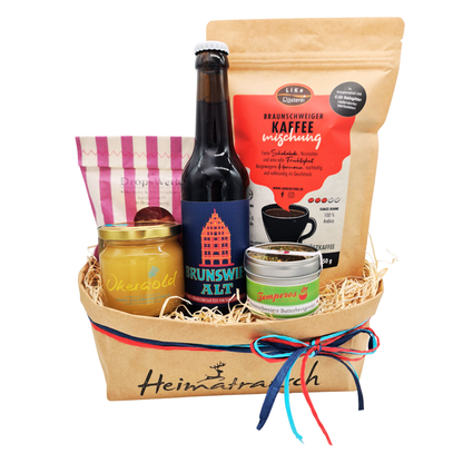 Braunschweiger Schätze im Präsentkorb – handverpacktes Feinkost-Geschenkset aus Braunschweig