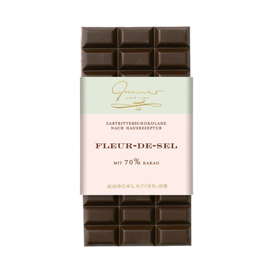 Handgeschöpfte Zartbitterschokolade mit Fleur de Sel von Gmeiner