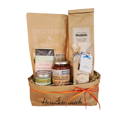 Mediterraner Genuss Präsentkorb – besonderes Essensgeschenk von Heimatrausch 