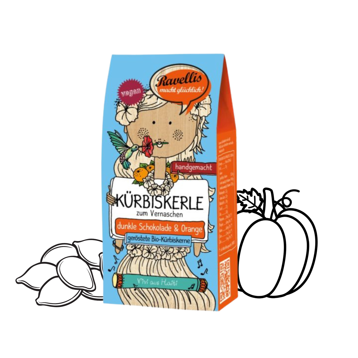 Kürbiskerle "Vivi aus Haiti" mit dunkler Schokolade & Orange