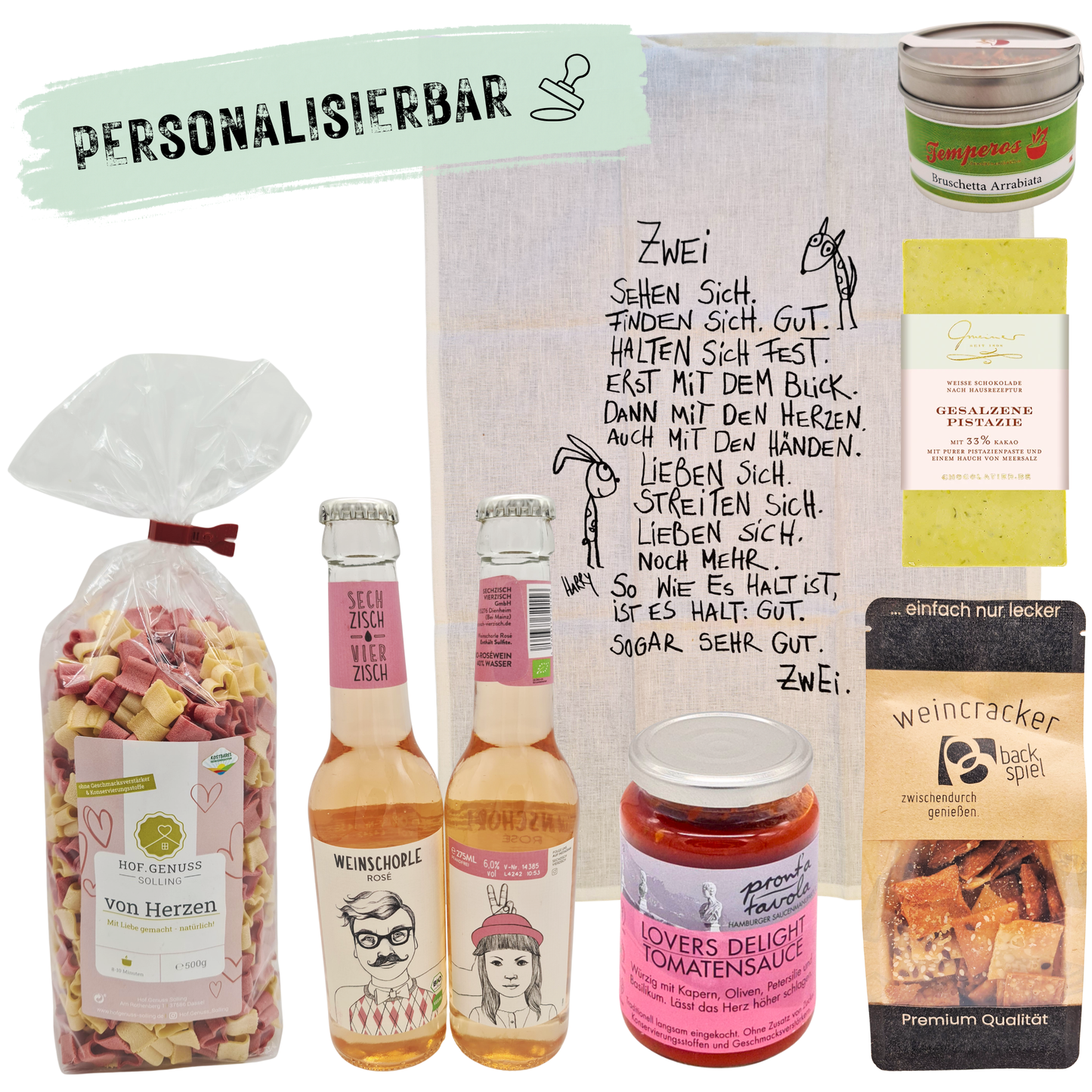 Geschenkset Zeit zu zweit, personalisierbar