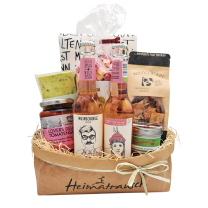 Geschenkset „Zeit zu zweit" im Präsentkorb 